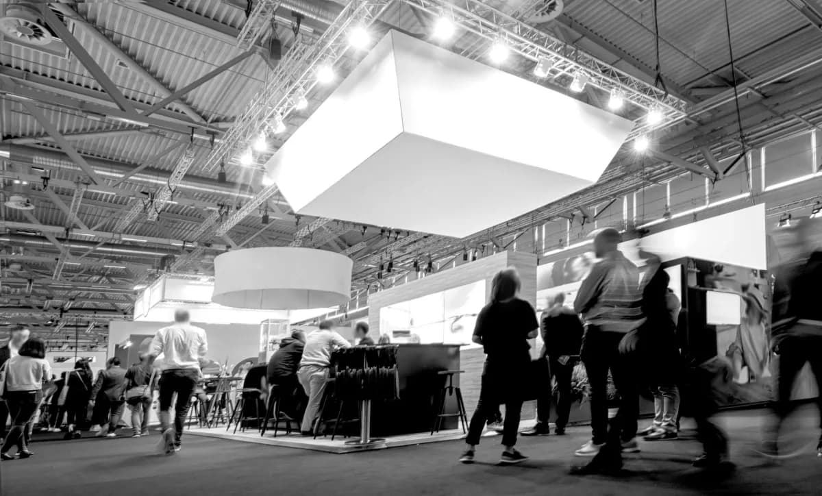 A brand activation stand at a live event